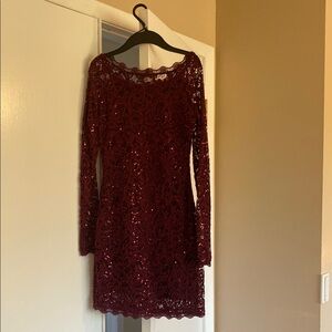 Sequin Hearts Red Sequin Bodycon Dress